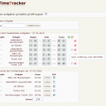 Tagesüberblick inkl. Kommentare der Zeiterfassung